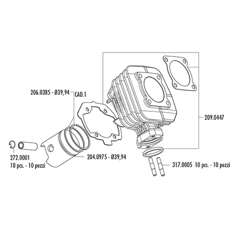 Polini Cylinder (Standard) - 50cc