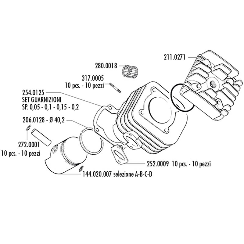 Polini Cylinderkit (Evolution) 50cc - 12 mm