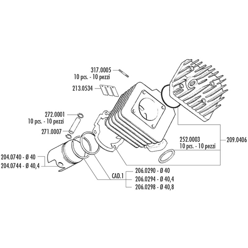 Polini Cylinderkit (Sport) 50cc