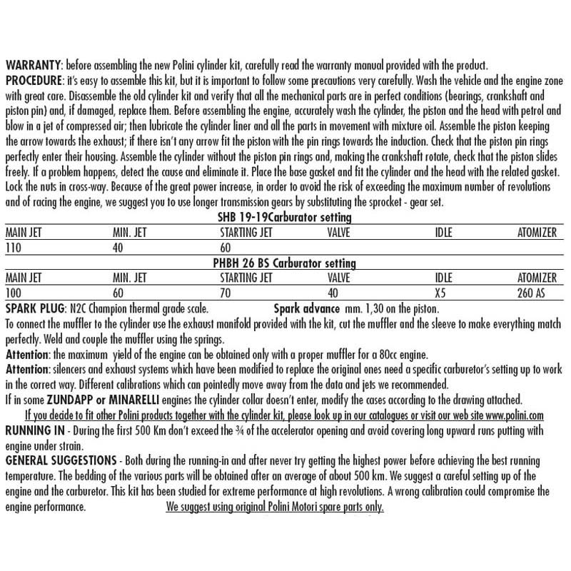 Polini Cylinderkit (S6000) 75,64cc - Zundapp