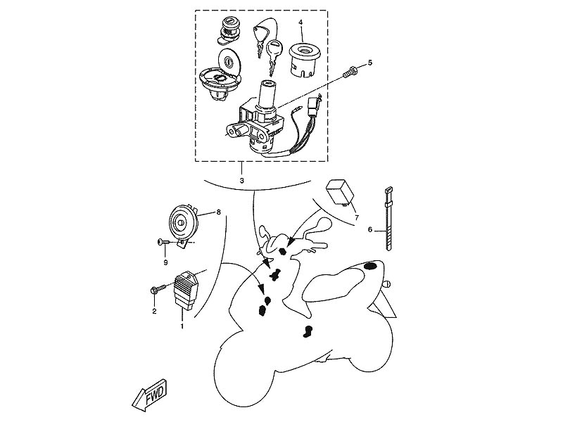 Yamaha Sprängskiss - Elsystem 