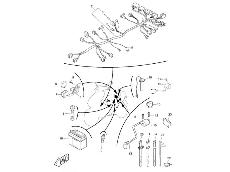Yamaha Sprängskiss - Elsystem 