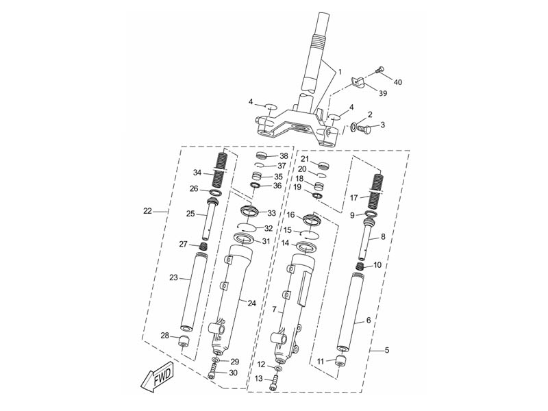Yamaha Sprängskiss - Framgaffel KAIFA (Slider) 11-->