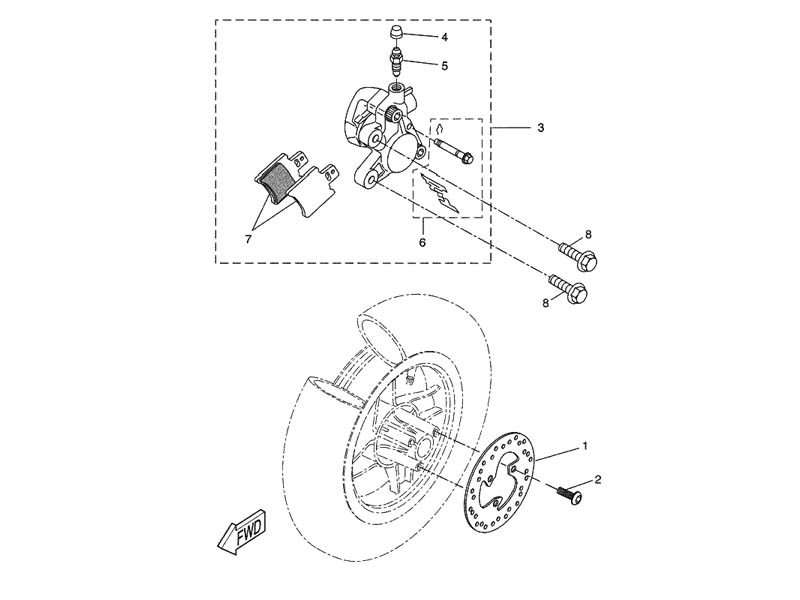 Yamaha Sprängskiss - Frambroms (Slider) 04-12