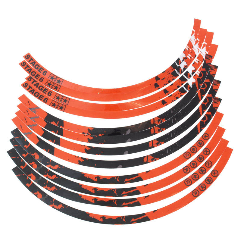 Stage6 Fälgdekaler (17-tum) - Orange / Svart