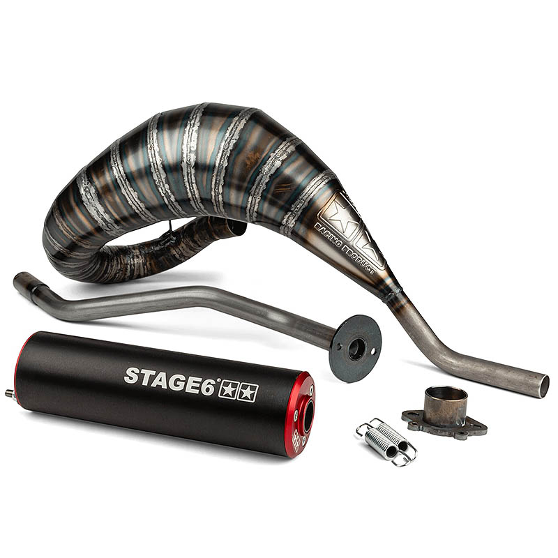 Stage6 Avgassystem (80-90cc) - DER/PIA - Röd/Svart