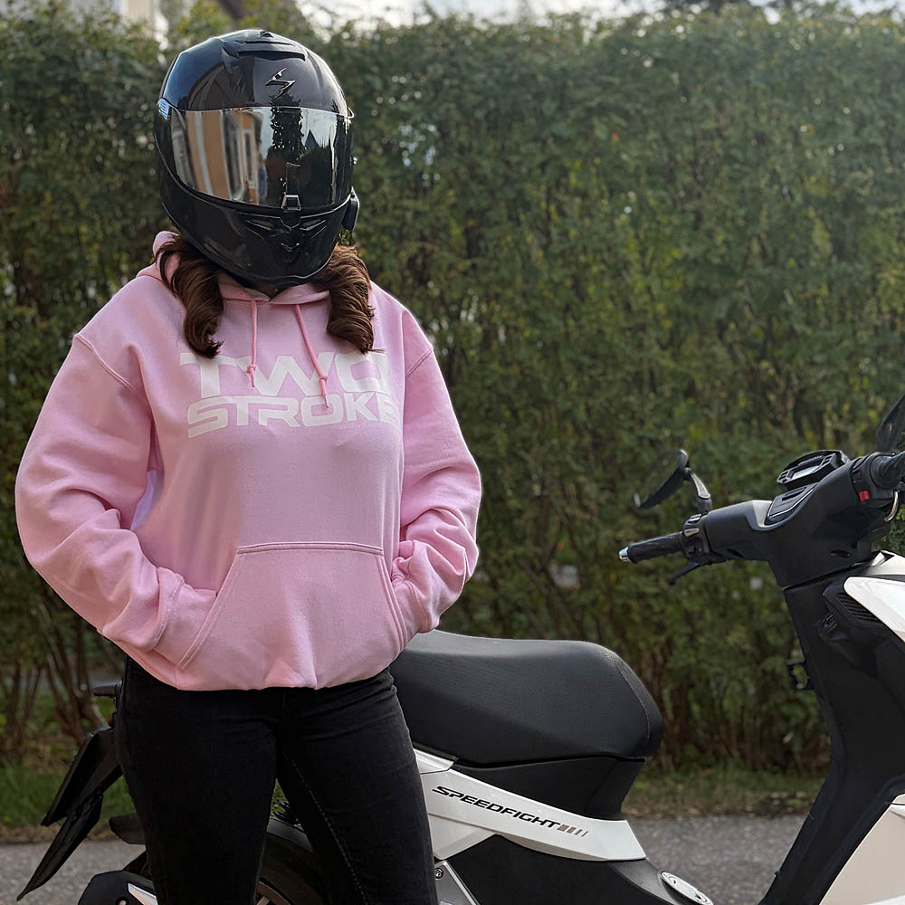 TSR Hoodie (TS Rider) Rosa, Vit