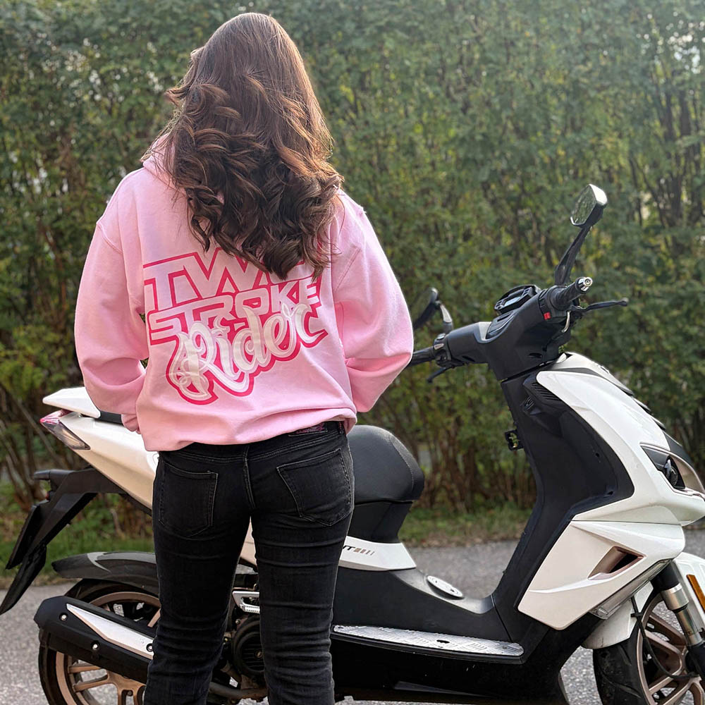 TSR Hoodie (TS Rider) Rosa, Vit