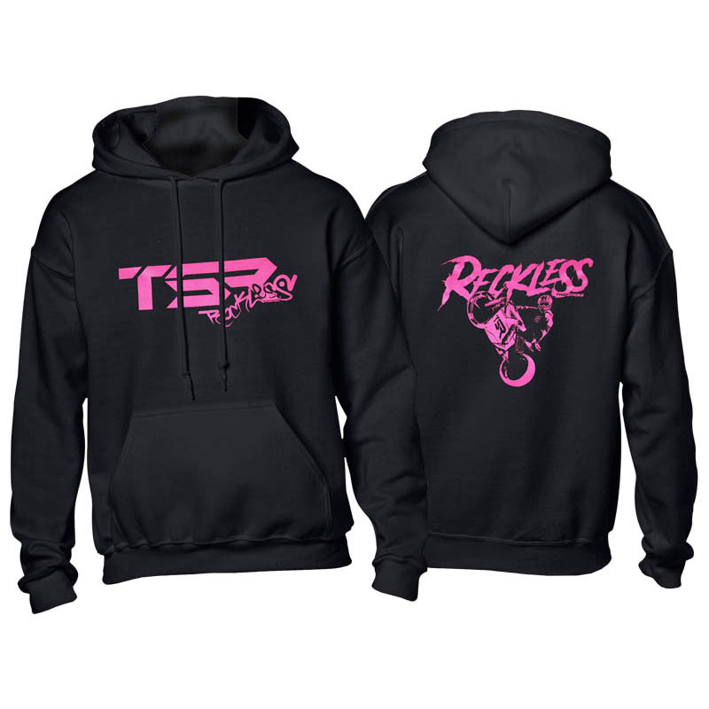 TSR Hoodie (TSR Reckless) Svart, Rosa