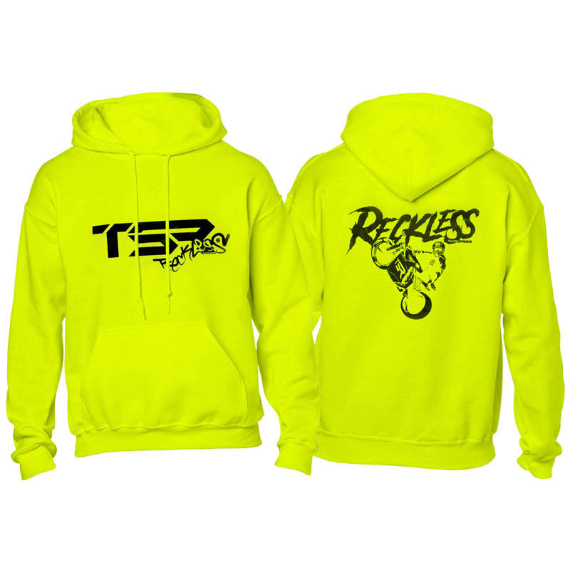 TSR Hoodie (TSR Reckless) Neongul, Svart