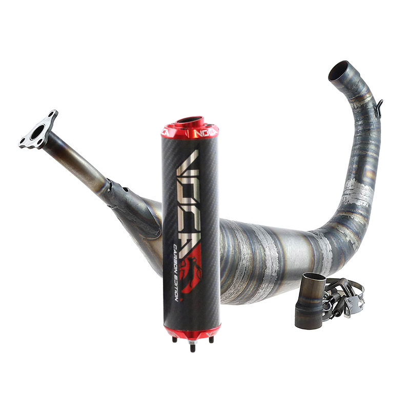 Voca Avgassystem (Carbon) 80cc - AM6 - Röd
