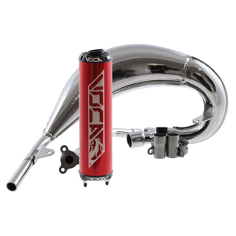 Voca Avgassystem (Cross Chromed) - Röd