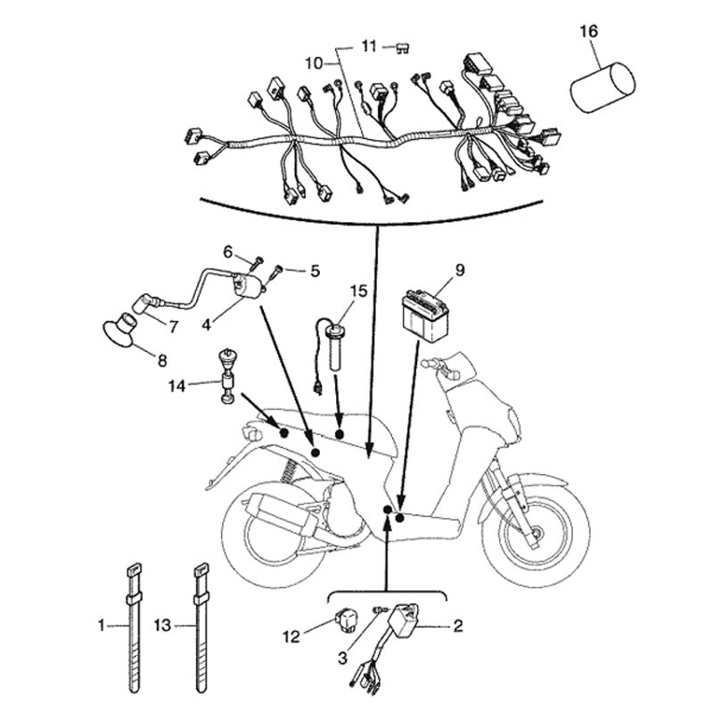 Yamaha Sprängskiss - Elsystem 2 (Slider) 04-->