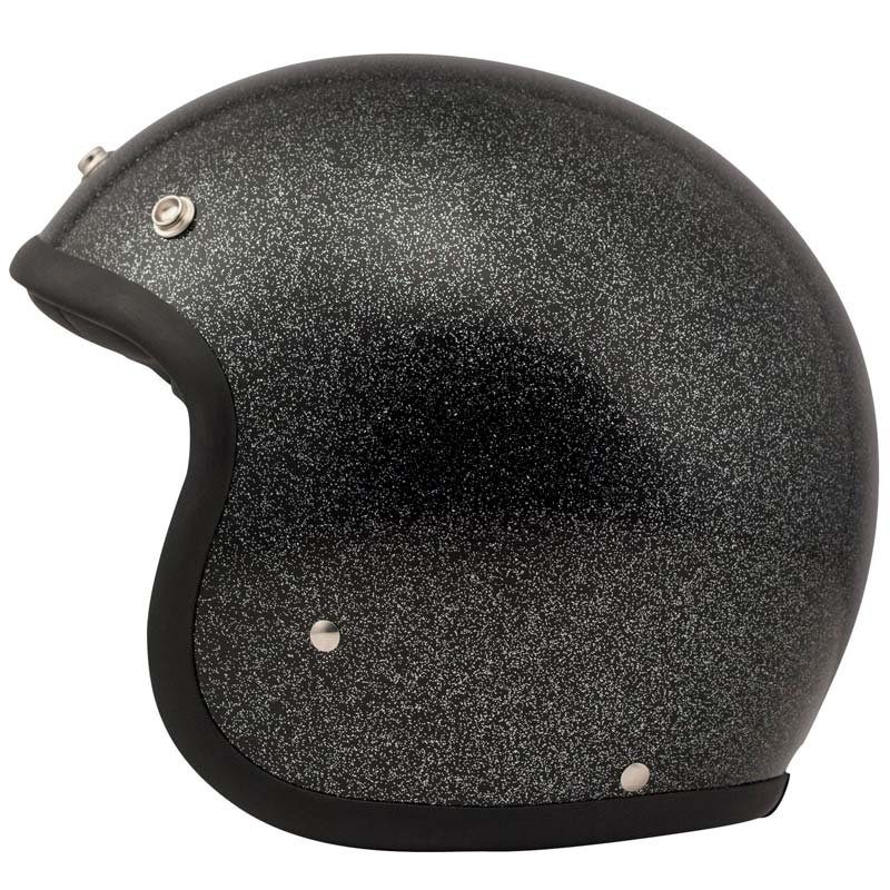DMD Vintage Öppen MC-hjälm (Glitter) Svart