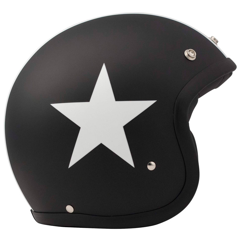 DMD Vintage Öppen MC-hjälm (Star) Svart