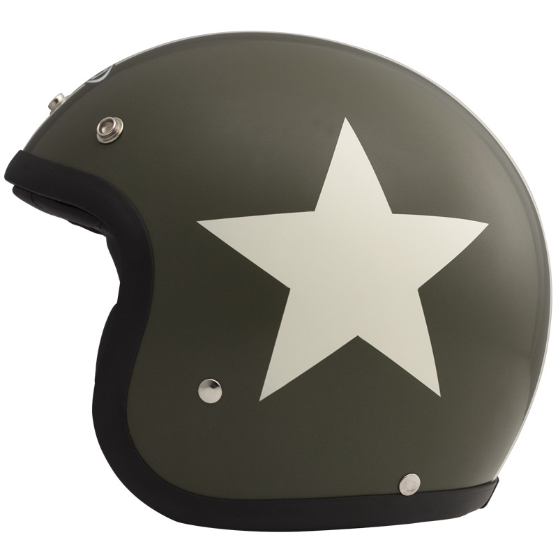 DMD Vintage Öppen MC-hjälm (Star) Grön
