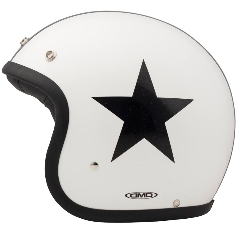 DMD Vintage Öppen MC-Hjälm Retro (Star) Vit