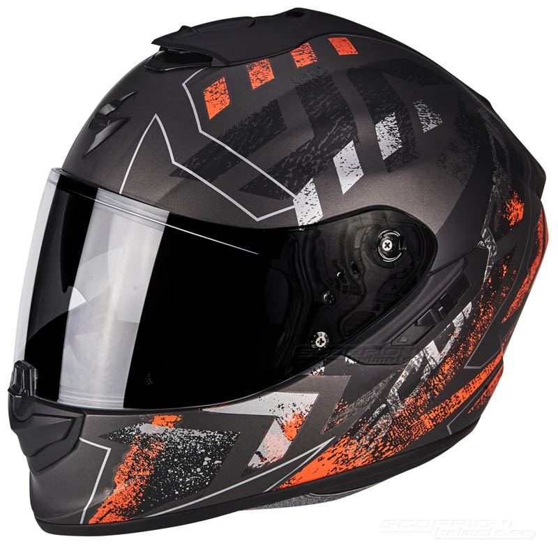 Scorpion EXO-1400 MC-Hjälm (Picta) Mattsilver, Orange