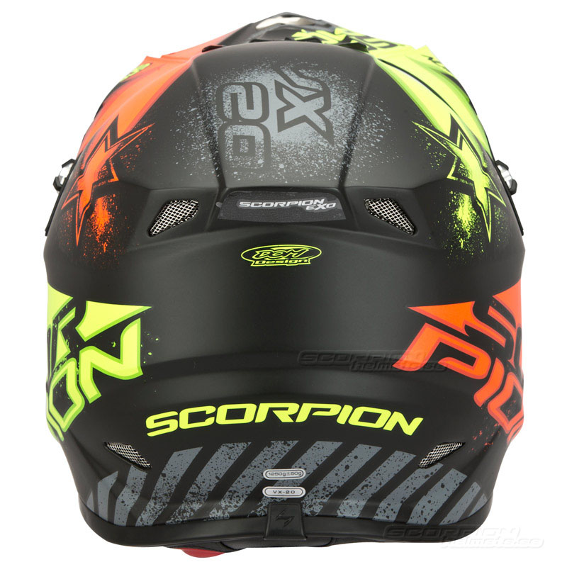 Scorpion VX-20 Crosshjlm MX/Race (Magnus) Svart, Gul, Rd