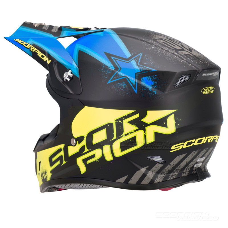 Scorpion VX-20 Crosshjälm MX/Race (Magnus) Svart, Gul, Blå