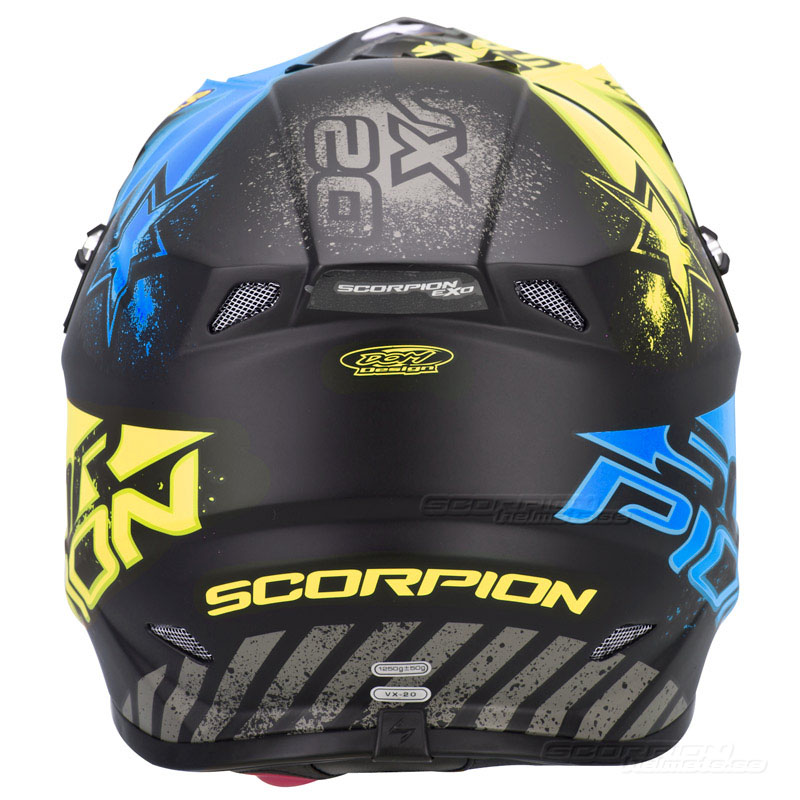 Scorpion VX-20 Crosshjälm MX/Race (Magnus) Svart, Gul, Blå
