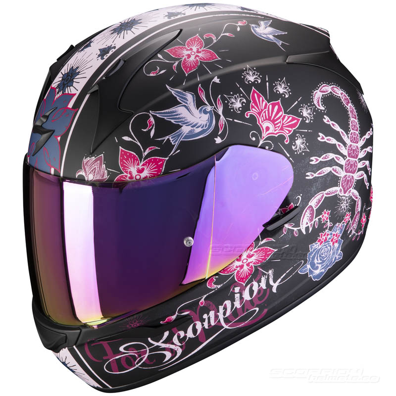 Scorpion EXO-390 Hjälm (Chica) Mattsvart, Rosa