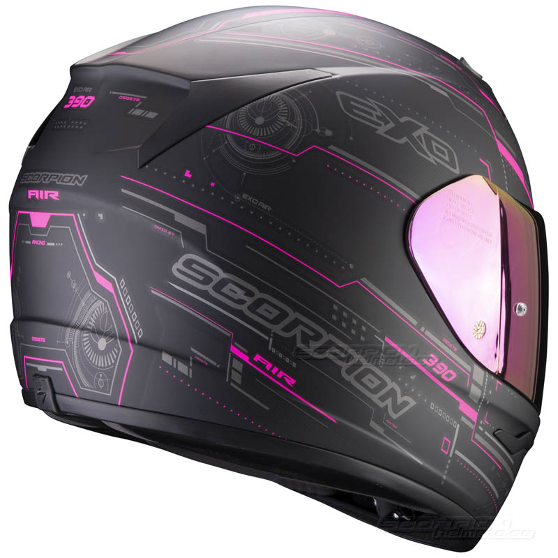 Scorpion EXO-390 MC-Hjälm (Beat) Mattsvart, Rosa