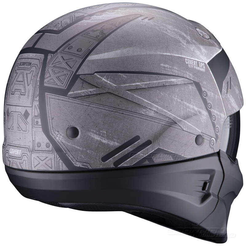 Scorpion EXO-COMBAT EVO Fighter MC-Hjälm (Incurion) Matt Silver, Svart