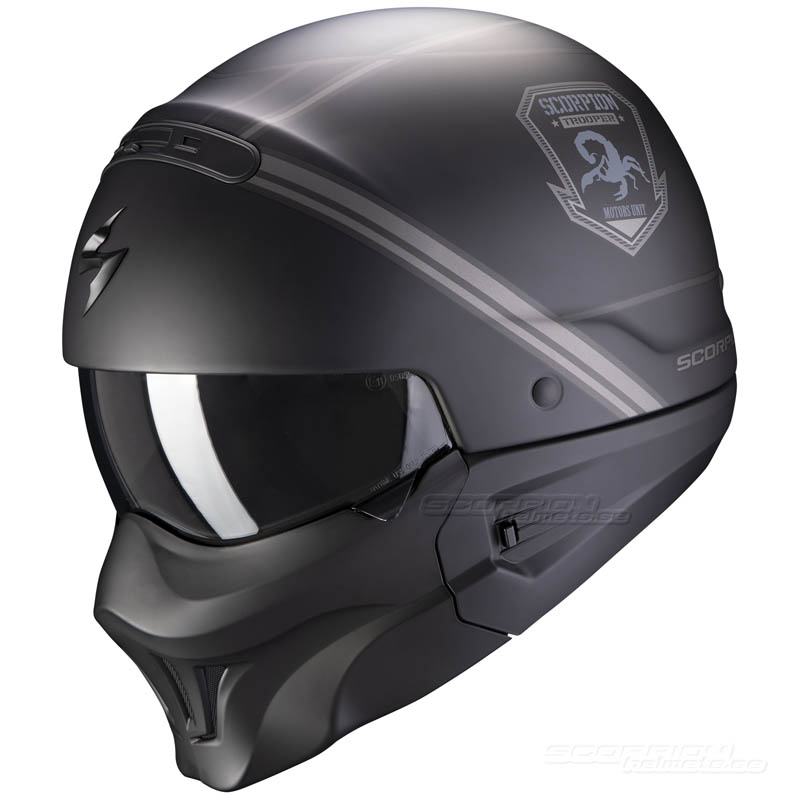 Scorpion EXO-COMBAT EVO Fighter Hjälm (Unborn) Mattsvart, Silver