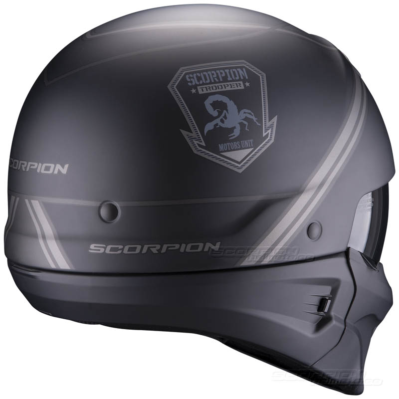 Scorpion EXO-COMBAT EVO Fighter Hjälm (Unborn) Mattsvart, Silver