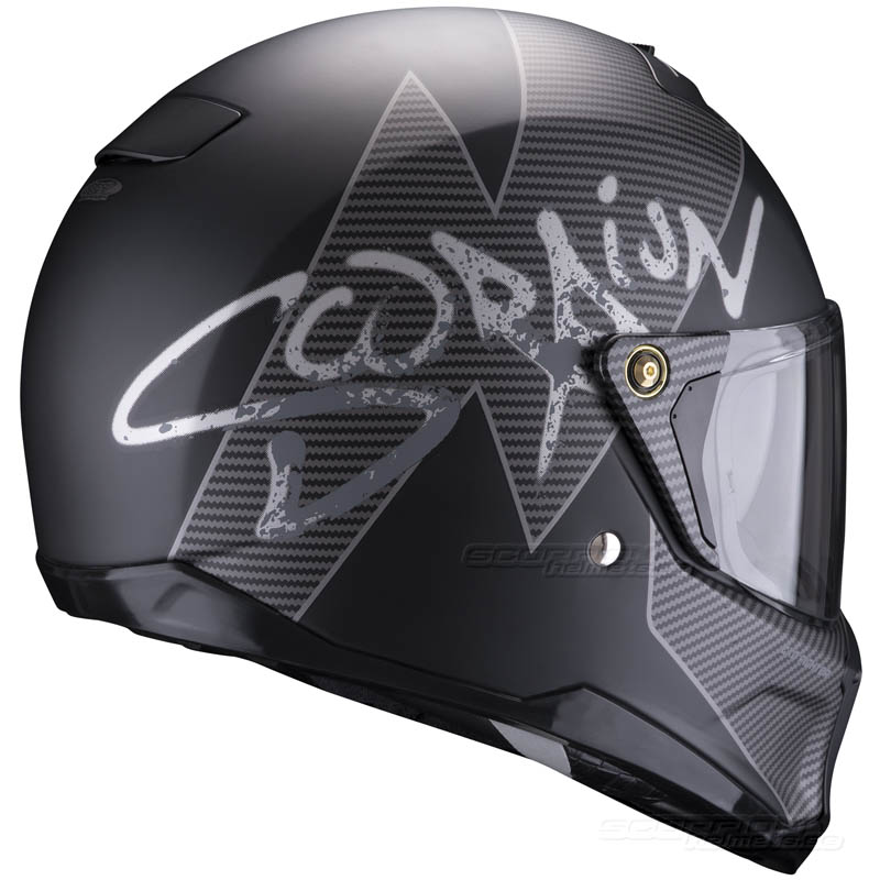 Scorpion EXO-HX1 Streetfighter MC-hjälm (Tactik) Mattsvart, Silver
