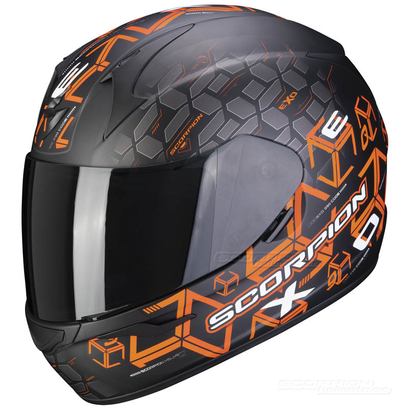 Scorpion EXO-390 MC-Hjlm (Cube) Mattsvart, Orange