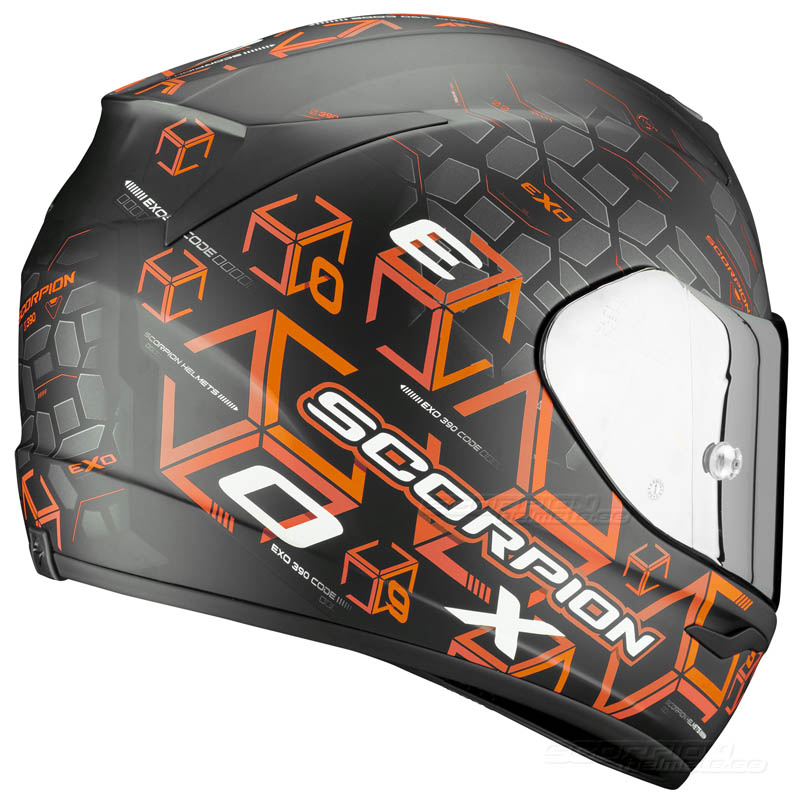 Scorpion EXO-390 MC-Hjlm (Cube) Mattsvart, Orange