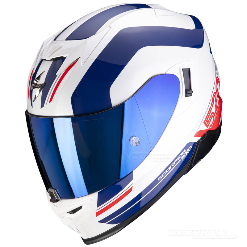 Scorpion EXO-520 Integralhjälm (Lemans) Vit, Blå, Röd