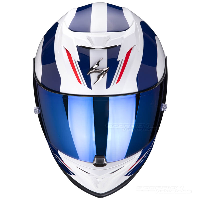 Scorpion EXO-520 Integralhjälm (Lemans) Vit, Blå, Röd