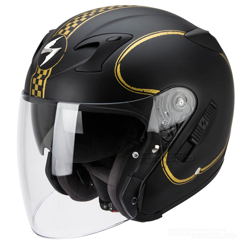 Scorpion EXO-220 Jethjälm (Bixby) Mattsvart, Guld