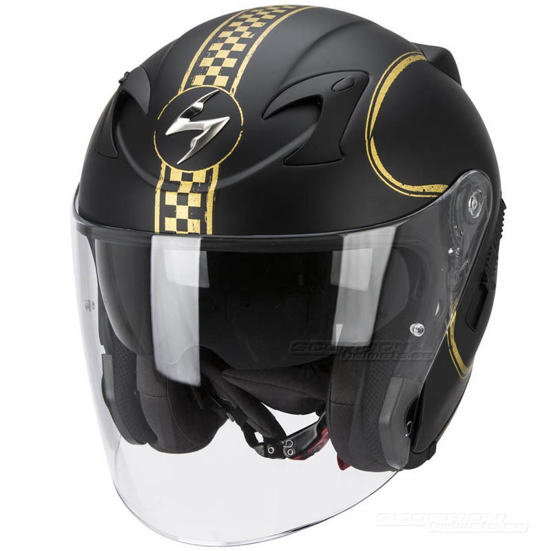 Scorpion EXO-220 Jethjälm (Bixby) Mattsvart, Guld