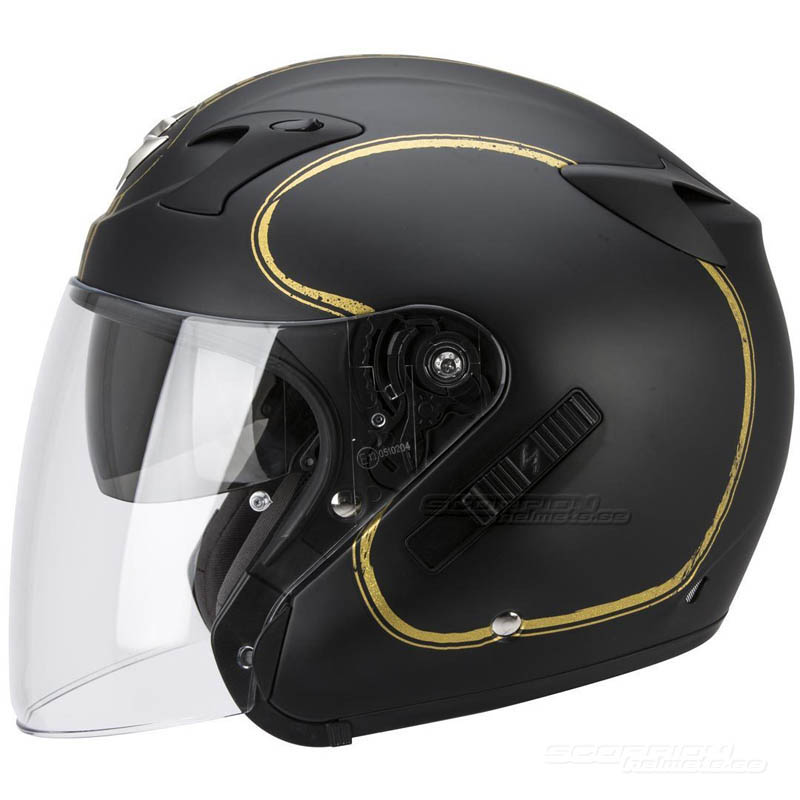 Scorpion EXO-220 Jethjälm (Bixby) Mattsvart, Guld