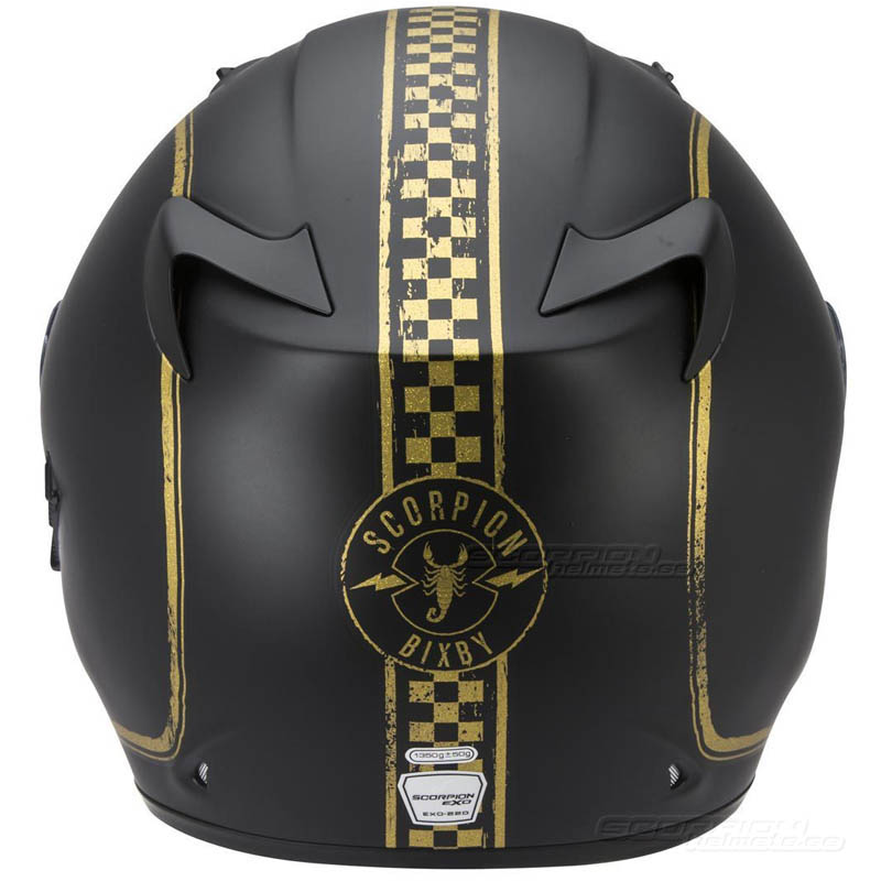 Scorpion EXO-220 Jethjälm (Bixby) Mattsvart, Guld