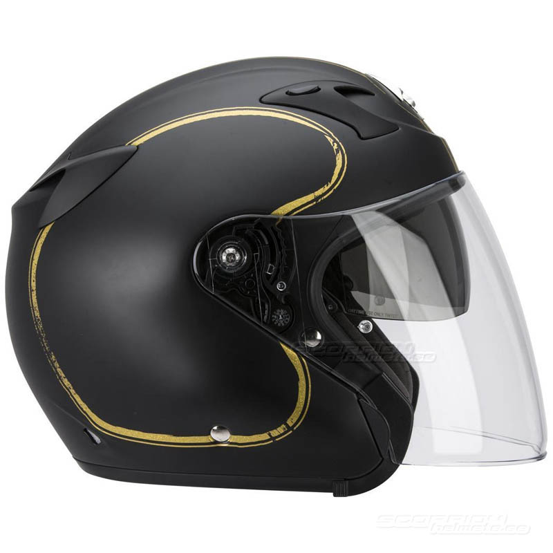 Scorpion EXO-220 Jethjälm (Bixby) Mattsvart, Guld