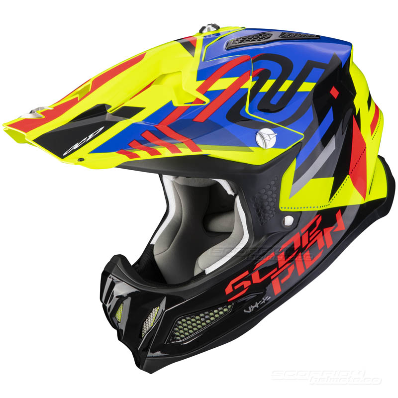 Scorpion VX-22 Motocrosshjälm (Neox) Neongul, Blå, Röd