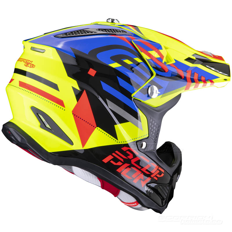 Scorpion VX-22 Motocrosshjälm (Neox) Neongul, Blå, Röd