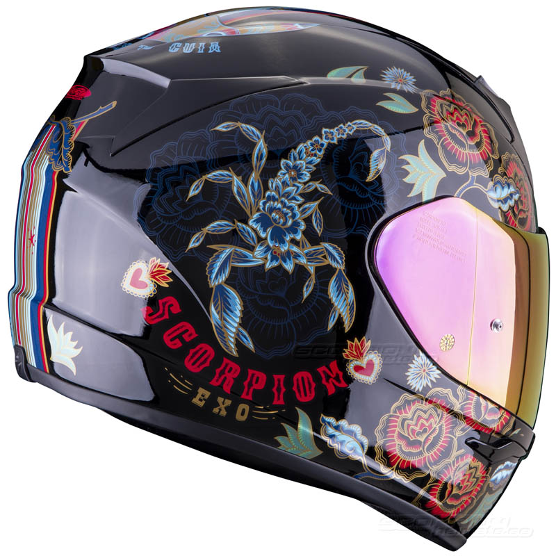 Scorpion EXO-390 MC-Hjälm (Chica II) Svart, Blå, Röd (Sista storlekarna XS & S)