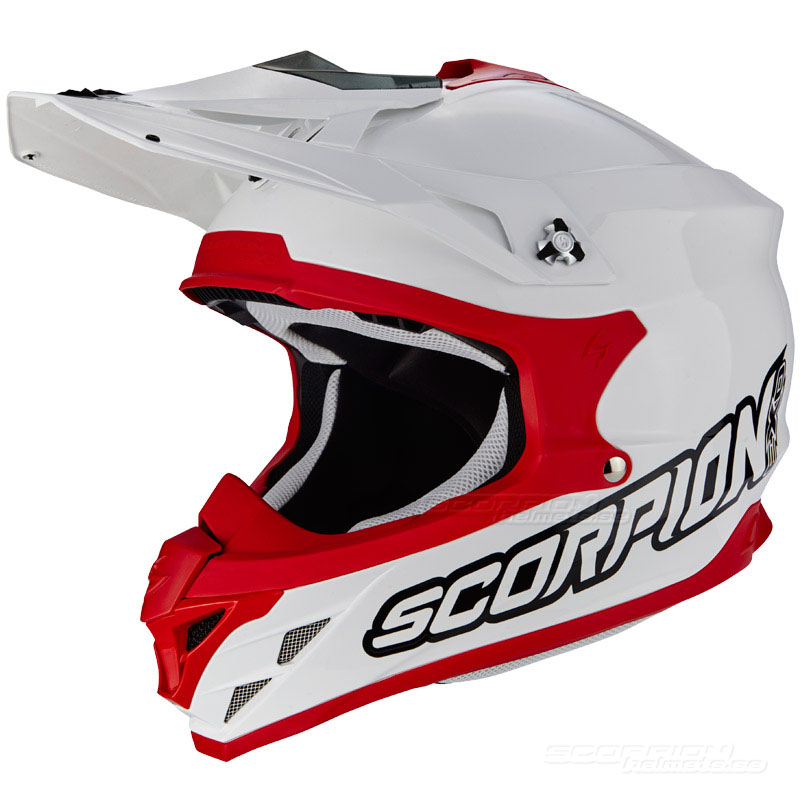 Scorpion VX-15 EVO Crosshjlm MX (Solid) Vit, Rd