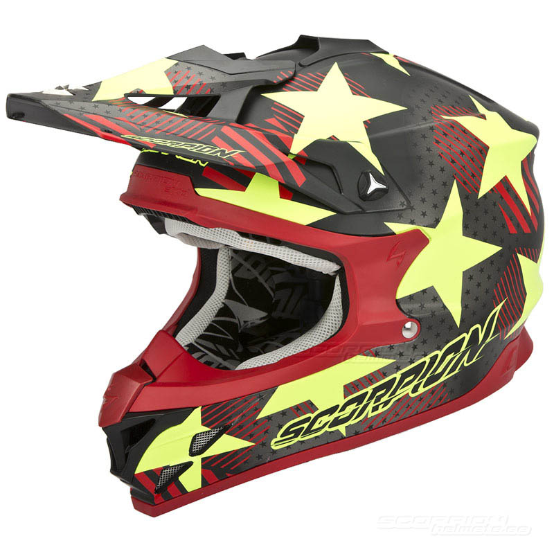 Scorpion VX-15 EVO Crosshjälm MX (Stadium) Mattsvart, Gul