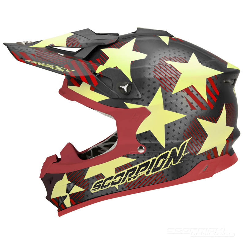 Scorpion VX-15 EVO Crosshjälm MX (Stadium) Mattsvart, Gul