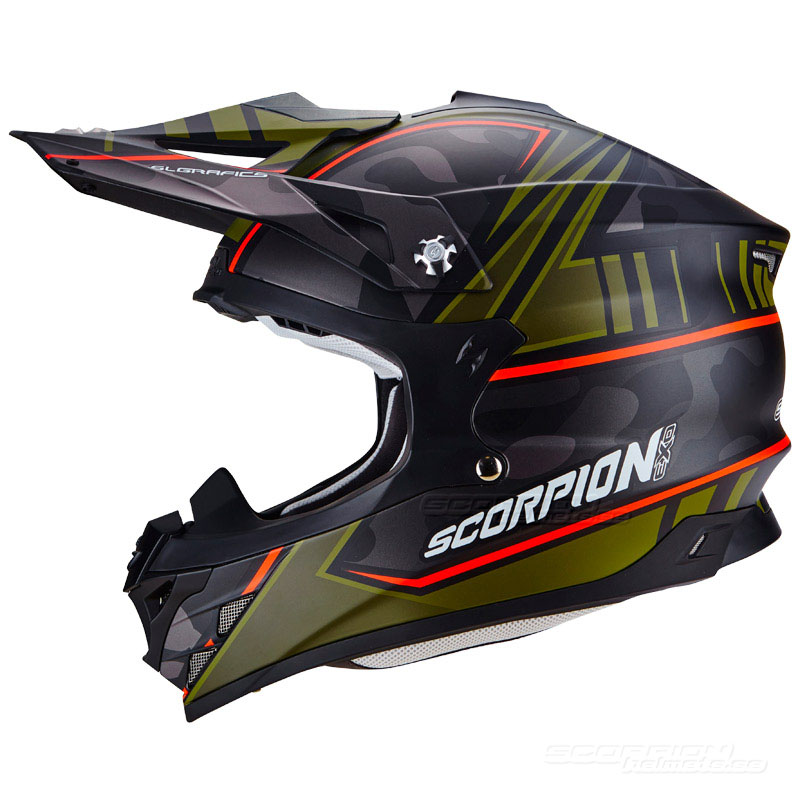 Scorpion VX-15 EVO Crosshjälm MX (Miramar) Mattsvart, Grön