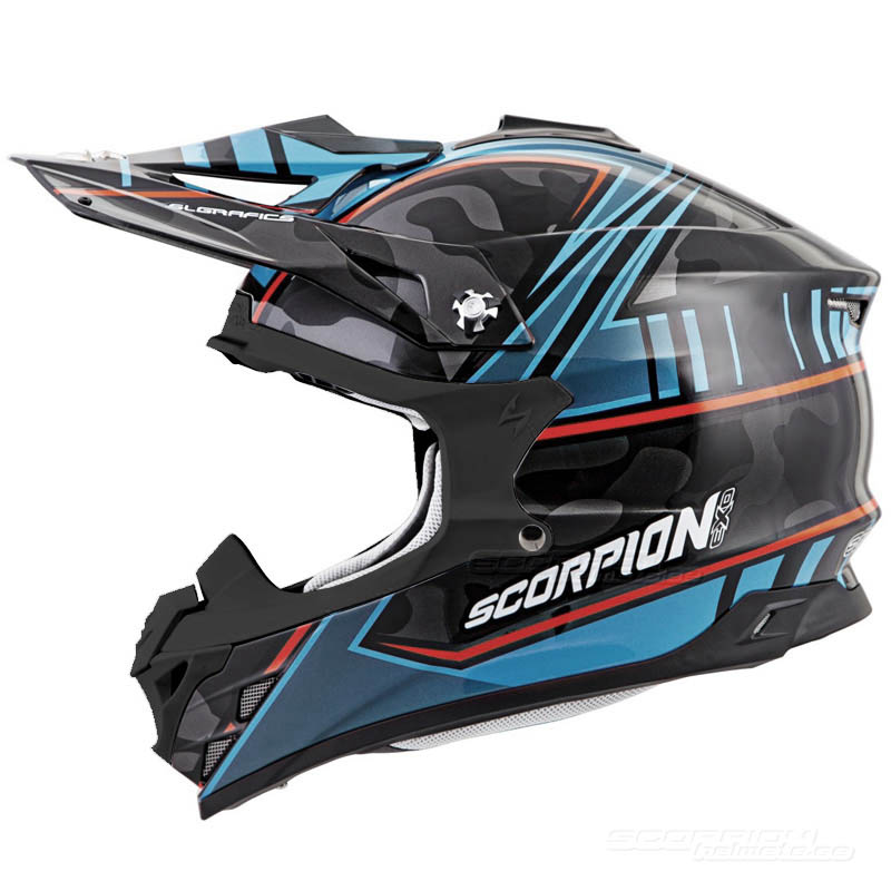 Scorpion VX-15 EVO Crosshjlm MX (Miramar) Svart, Bl