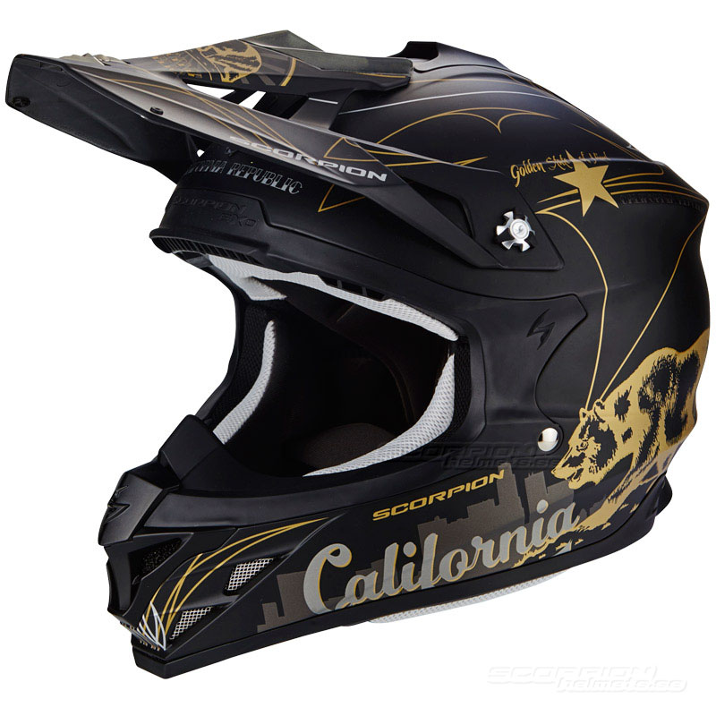 Scorpion VX-15 EVO Crosshjlm MX (Golden State) Svart, Guld