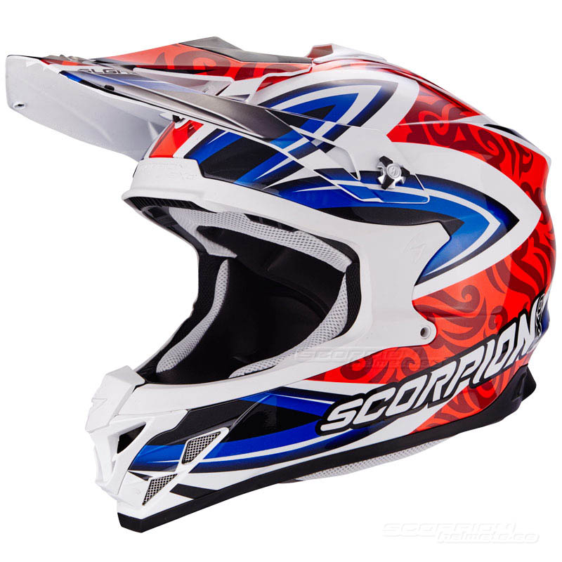 Scorpion VX-15 EVO Crosshjlm MX (Revenge) Vit, Rd, Bl